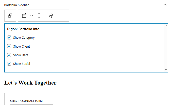 Portfolio Sidebar Widget
