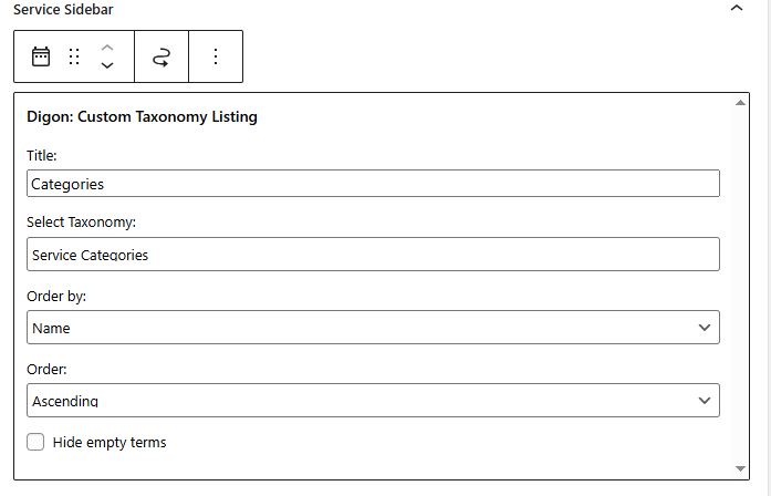 Service Sidebar Widget