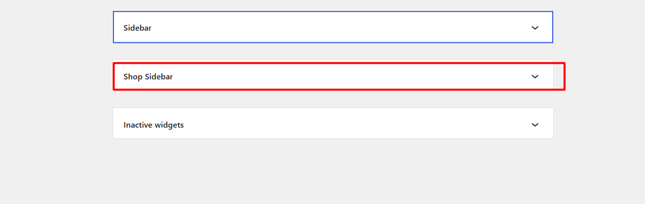 Shop Sidebar Widget