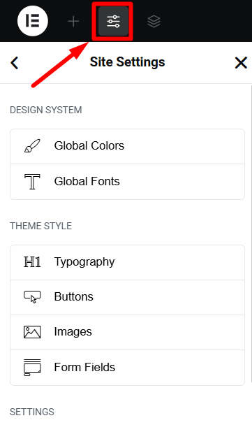 Elementor hamburger menu icon
