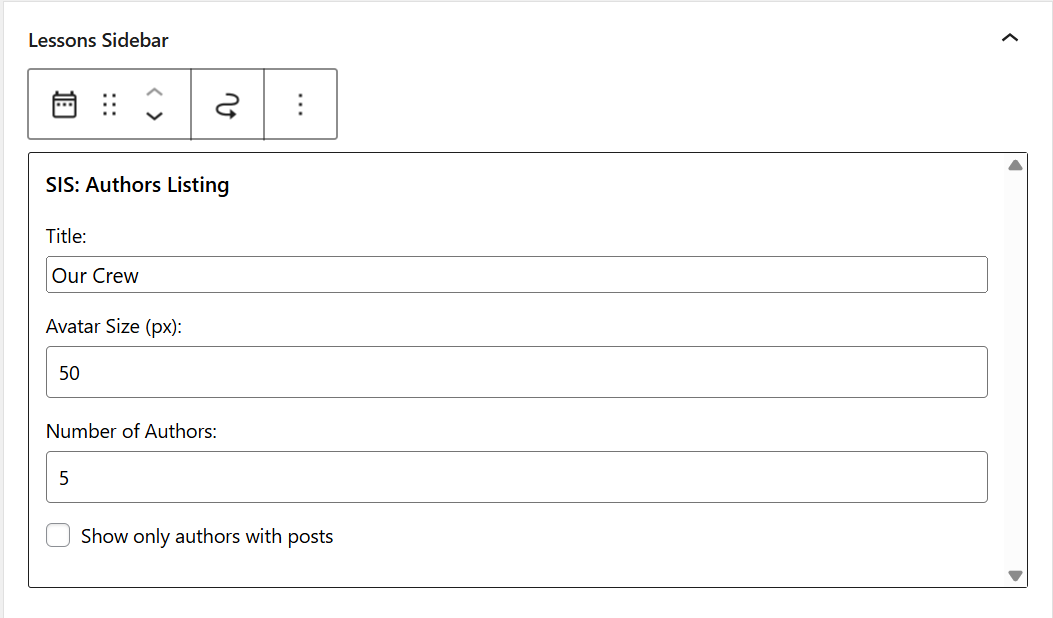 Lesson Sidebar Widget
