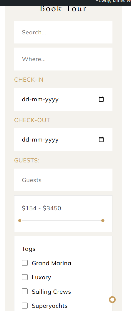 Tour Sidebar Widget